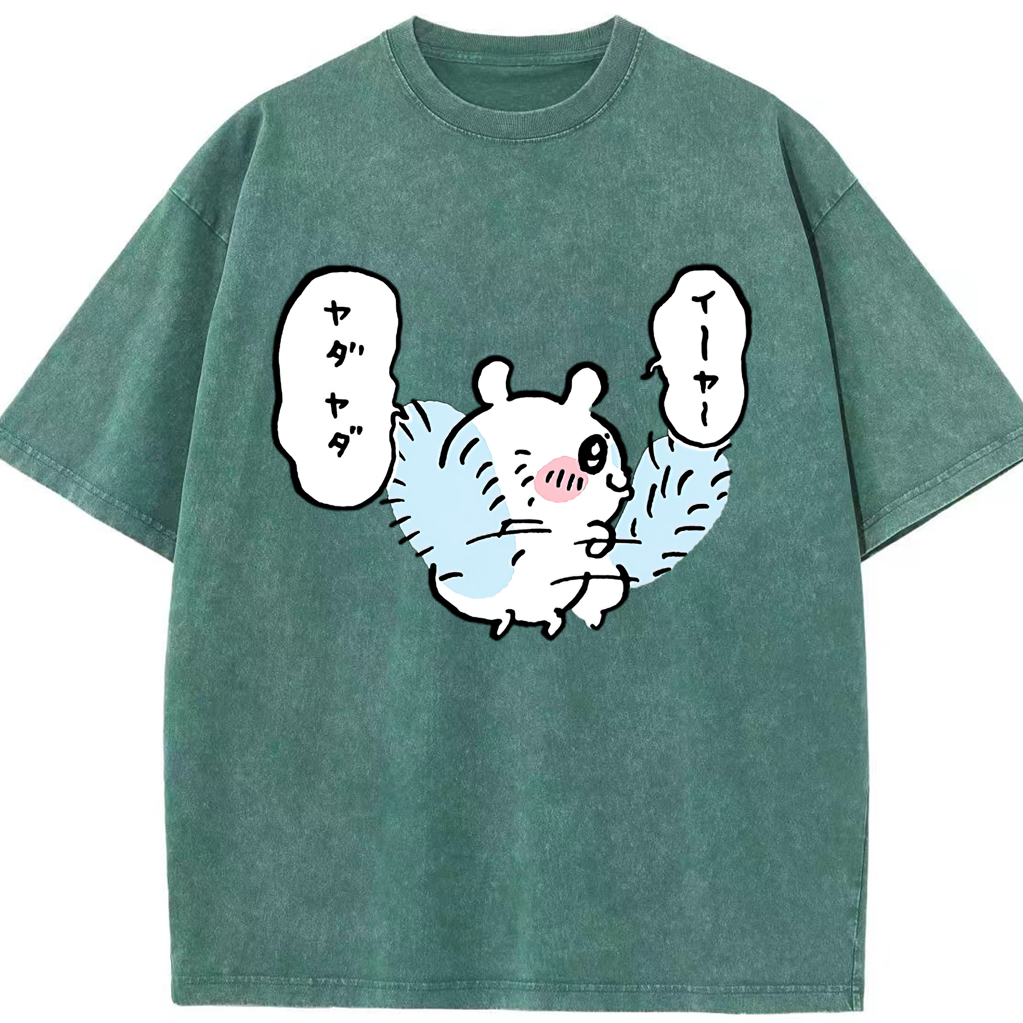 （画像用） ちいかわ モモンガ Chii-kawa Momonga 綿100% ヴィンテージ風 半袖Tシャツ（フロントプリント）